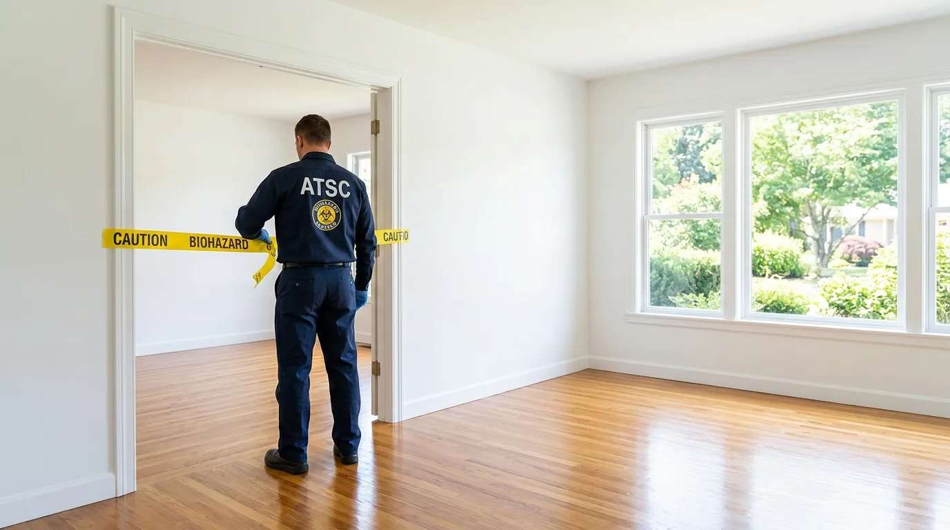 Certified biohazard cleanup crew performing Decomposition Cleanup in Warm Mineral Springs